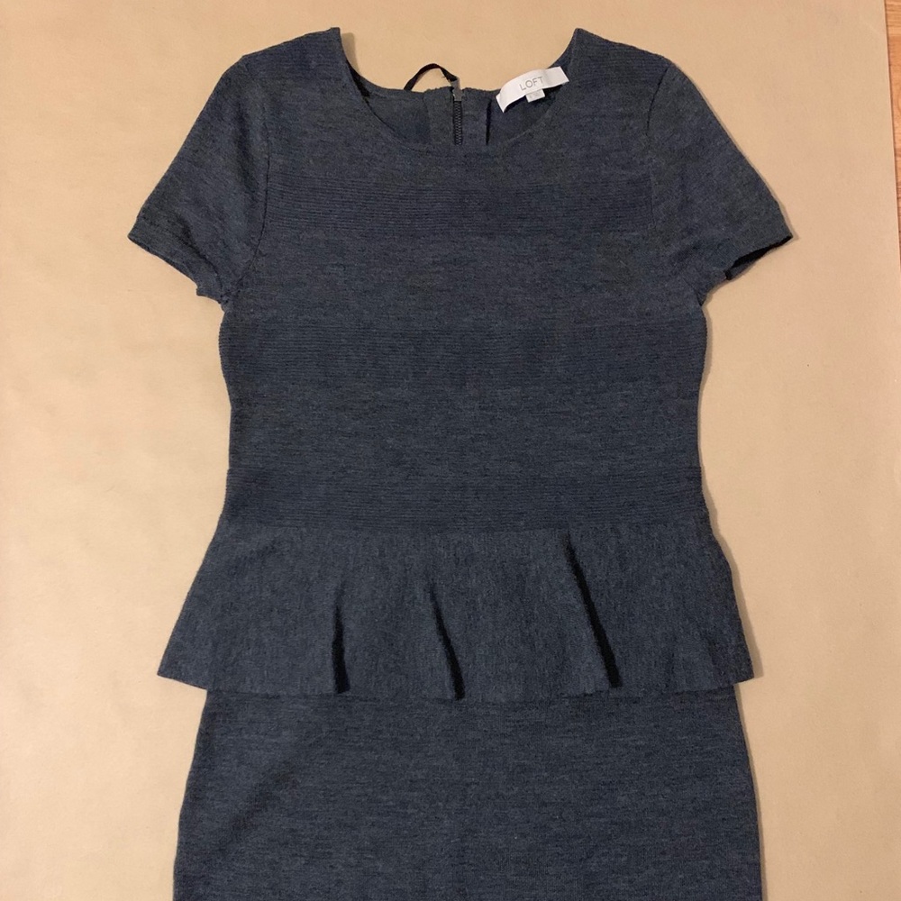 Knit Peplum Dress from the LOFT